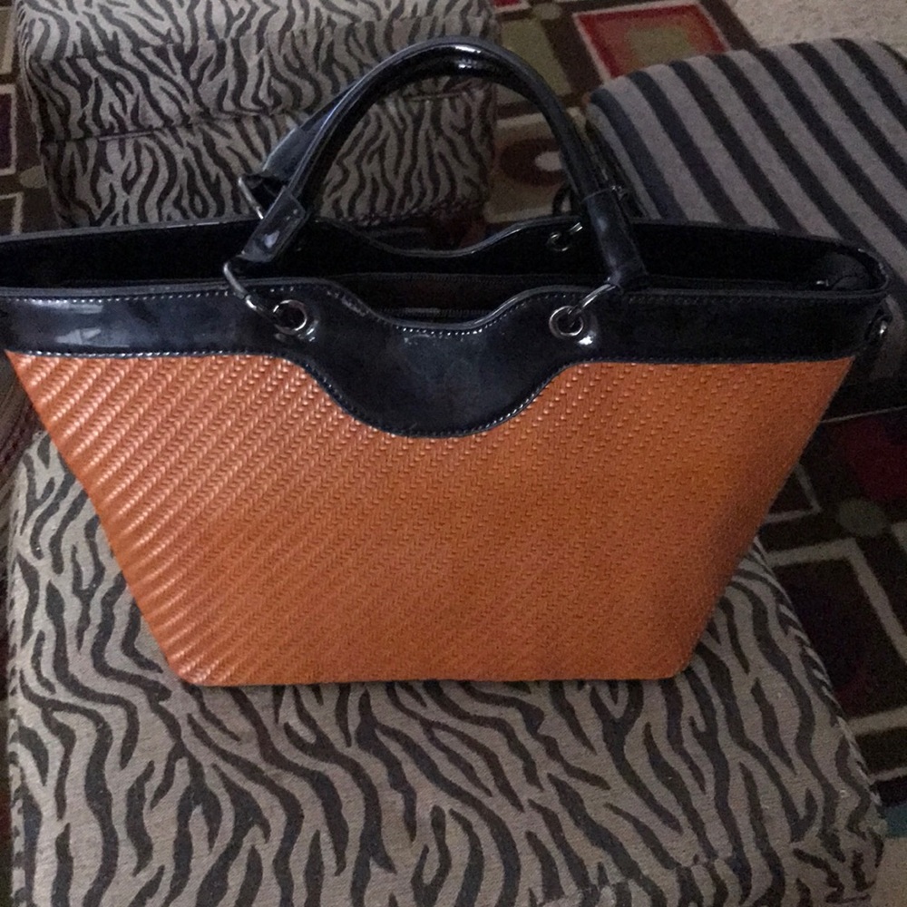 Diophy Black/Brown Tote Shoulder/Bag Purse (Large)